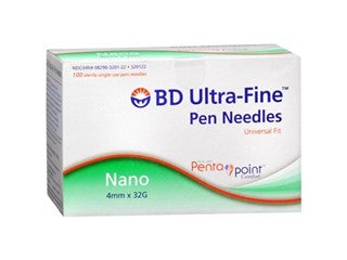 BD Ultra-Fine Pen Needle 32G 4mm (x12 per box)